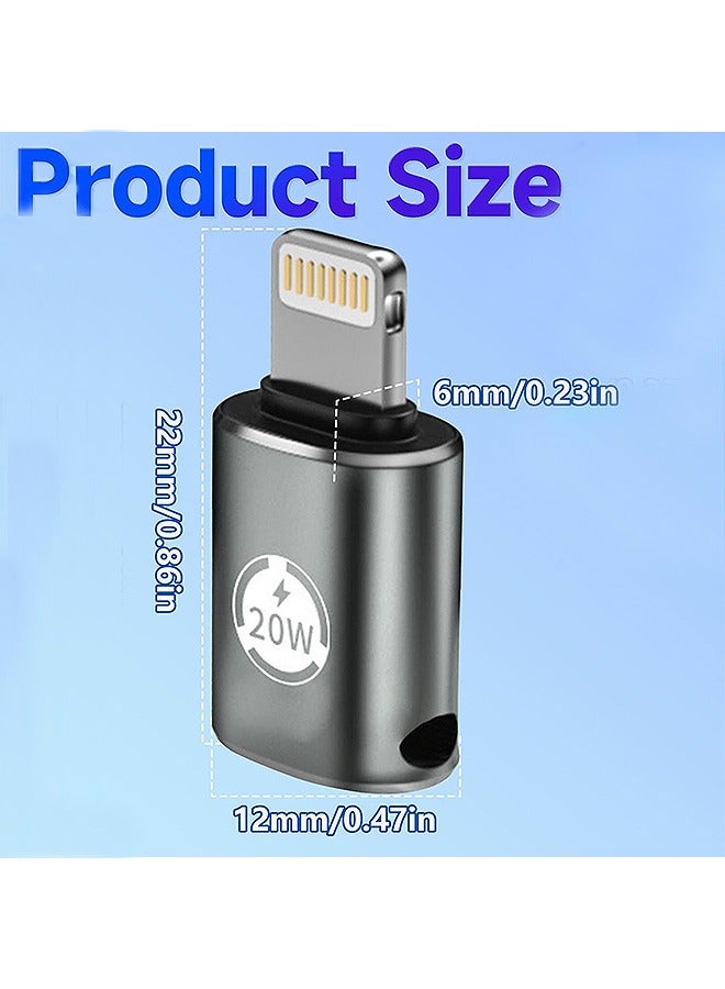 Gecomo USB C to Lightning Adapter 20W PD Fast Charging Data Transfer, [2 Pack] USB C Female to Lightning Male Adapter Supports for iPhone 14/13/12/11/XS/XR, iPad/iPod/AirPods, Not for OTG - Image 2